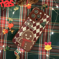 Christmas Gingerbread Man iPhone 14 Phone Case 13pro Apple 12 Cat's Eye 11 Thanksgiving 7/8 Burgundy xs - 7DAY'S