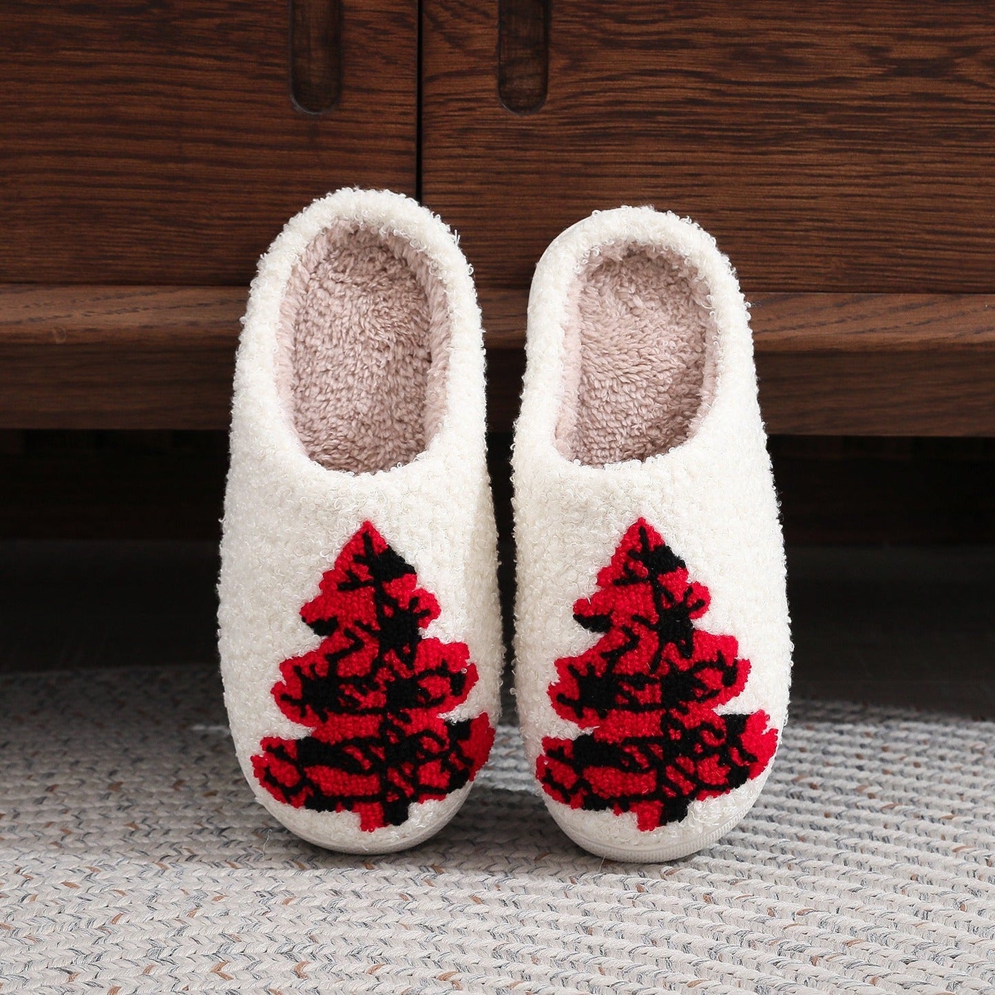 Christmas Tree Home Slippers Fashion Non - slip Floor Bedroom Slipper For Women Fuzzy House Shoes Winter - 7DAY'S