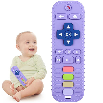 Chuya Baby Teether Toy Chew Toy for Babies 3 - 24 Months TV Remote Control Shape Teething Relief Baby Toys for Infants (Black) - 7DAY'S