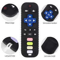 Chuya Baby Teether Toy Chew Toy for Babies 3 - 24 Months TV Remote Control Shape Teething Relief Baby Toys for Infants (Black) - 7DAY'S