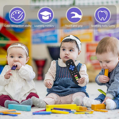 Chuya Baby Teether Toy Chew Toy for Babies 3 - 24 Months TV Remote Control Shape Teething Relief Baby Toys for Infants (Black) - 7DAY'S
