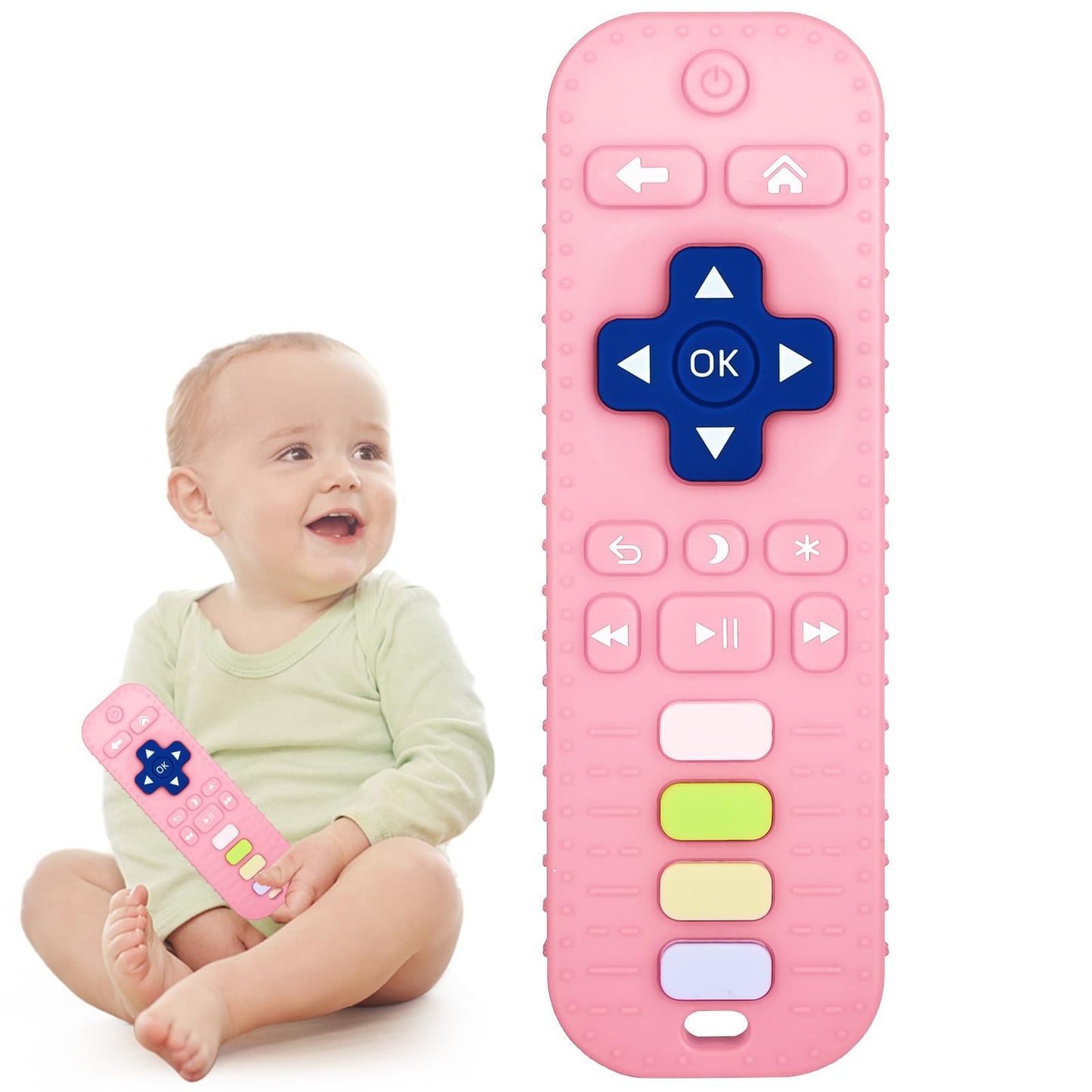Chuya Baby Teether Toy Chew Toy for Babies 3 - 24 Months TV Remote Control Shape Teething Relief Baby Toys for Infants (Black) - 7DAY'S
