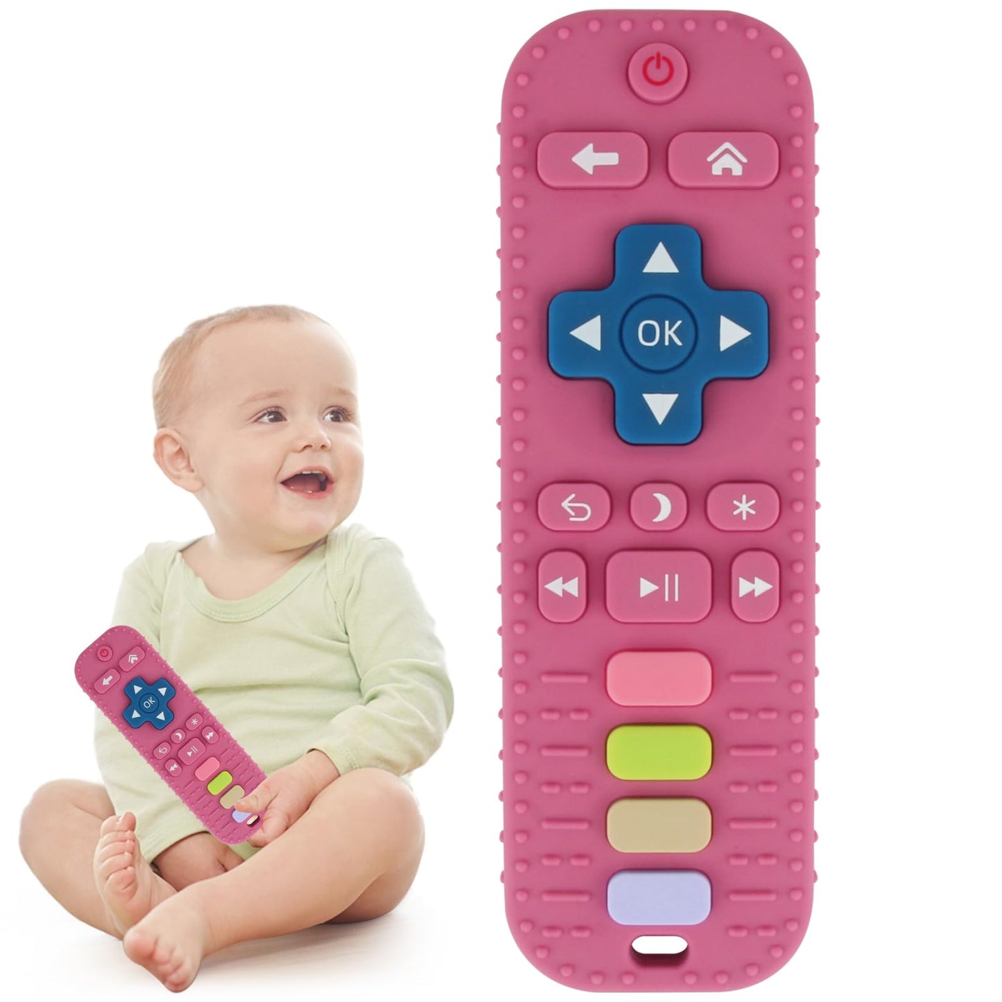 Chuya Baby Teether Toy Chew Toy for Babies 3 - 24 Months TV Remote Control Shape Teething Relief Baby Toys for Infants (Black) - 7DAY'S