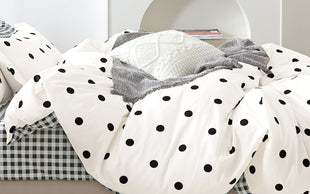 Clark Polka Dot Black and White Reversible Comforter Set - 7DAY'S