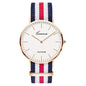 Classic Fashion Stripe Nylon Band Women Watch Top Luxury Brand Men Quartz Wrist Watch Lady Watch Montre Femme Horloge Saat Clock - 7DAY'S