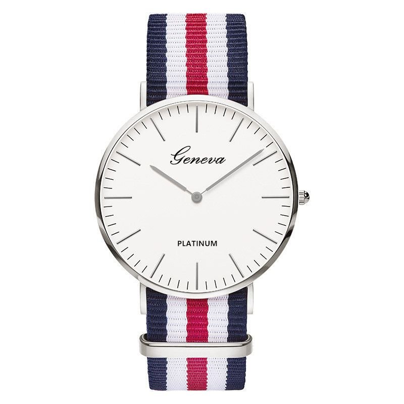 Classic Fashion Stripe Nylon Band Women Watch Top Luxury Brand Men Quartz Wrist Watch Lady Watch Montre Femme Horloge Saat Clock - 7DAY'S