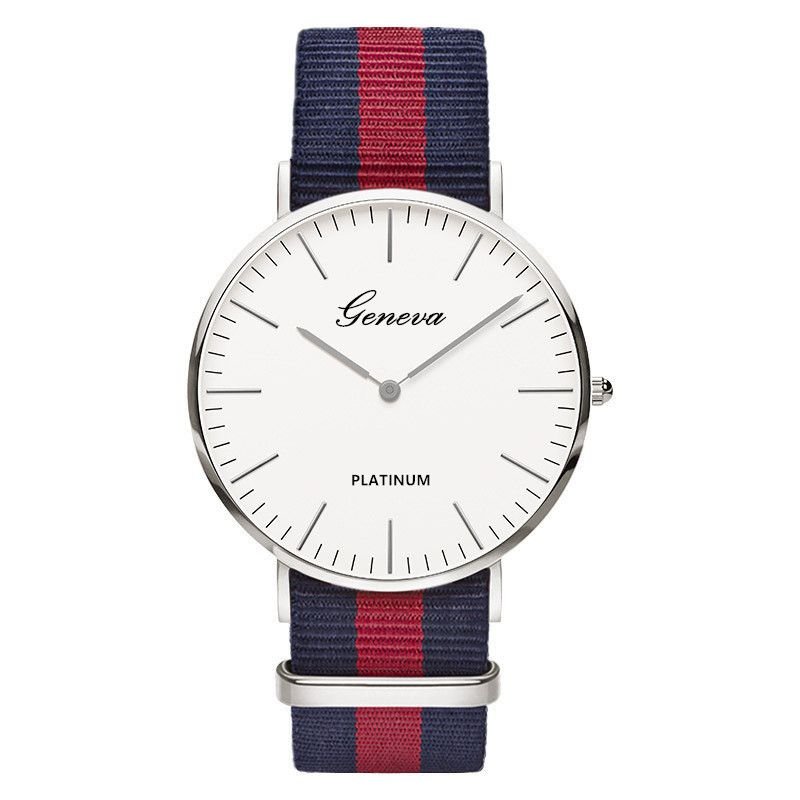 Classic Fashion Stripe Nylon Band Women Watch Top Luxury Brand Men Quartz Wrist Watch Lady Watch Montre Femme Horloge Saat Clock - 7DAY'S
