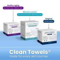 Clean Skin Club Clean Towels XL™, 100% USDA Biobased Face Towel, Disposable Face Towelette, Eczema Association Accepted, Makeup Remover Dry Wipes, Ultra Soft, 50 Ct, 1 Pack - 7DAY'S
