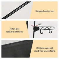 Clothing Rack Clothes Rack, 66'' Multifunctional Garment Rack for Hanging Clothes, 4 Tiers Portable Closet Rack with 4 Hooks & 2 Hanging Rods, Coated Metal Freestanding Closet Wardrobe System, Black - 7DAY'S