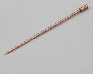 Copper-colored cocktail pick with sleek design, ideal for appetizers and party snacks