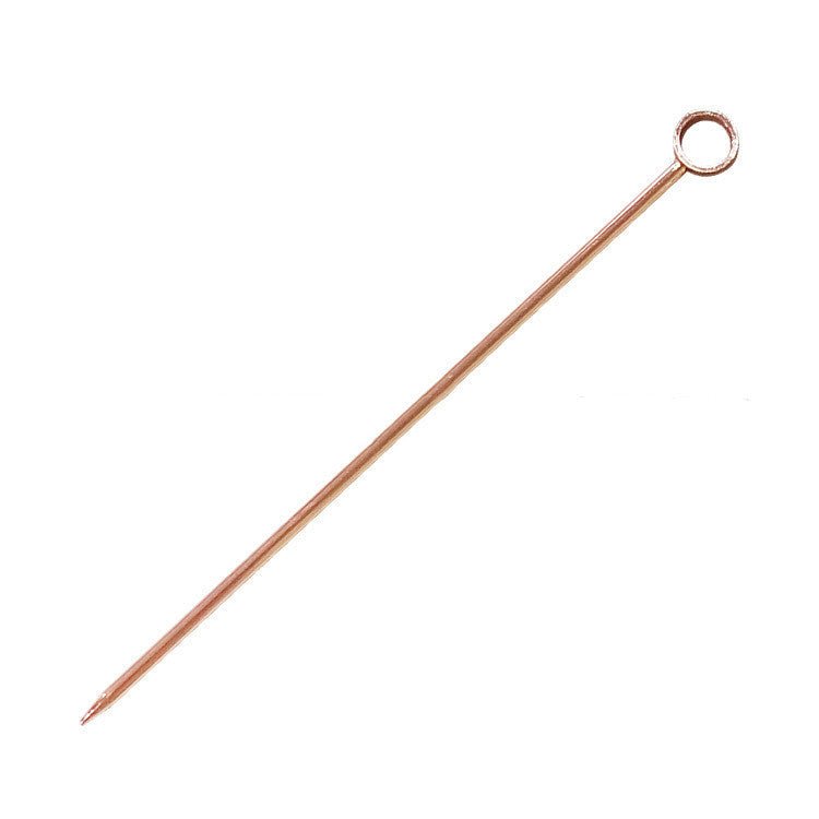 Copper-colored headpin with loop for jewelry making and crafting projects