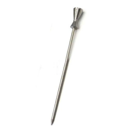 Stainless steel cocktail pick with sleek handle, perfect for appetizers and party snacks