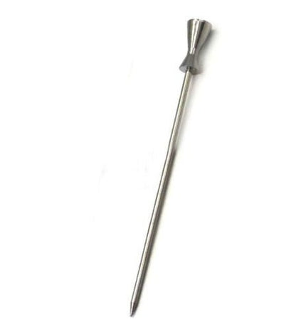 Stainless steel cocktail pick with sleek handle, perfect for appetizers and party snacks