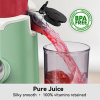 Cold Press Juicer, LINKChef Slow Masticating Juicer Machines with No - Prep 4.35" Large Feed Chute & Upgraded Auger for Whole Vegetables and Fruits, 42oz Capacity, Easy to Clean, Light Green - 7DAY'S