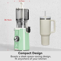 Cold Press Juicer, LINKChef Slow Masticating Juicer Machines with No - Prep 4.35" Large Feed Chute & Upgraded Auger for Whole Vegetables and Fruits, 42oz Capacity, Easy to Clean, Light Green - 7DAY'S