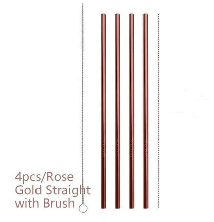 Colourful Reusable Stainless Steel Straws Food grade stainless steel material, safe and reliable - 7DAY'S