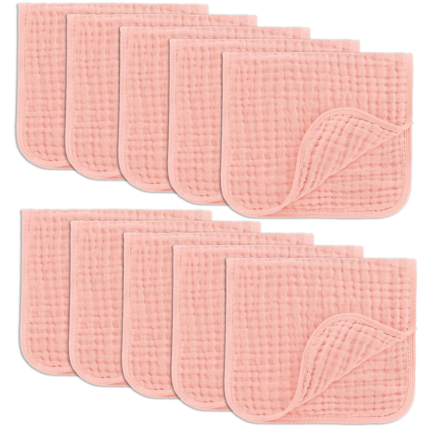 Comfy Cubs Muslin Burp Cloths 20" x 10", Pack of 10 - Large, 6 - Layer, Ultra Absorbent 100% Cotton for Baby Drool and Messes - Soft, Safe & Gentle Baby Burp Cloths for Boys & Girls - Multi - 7DAY'S