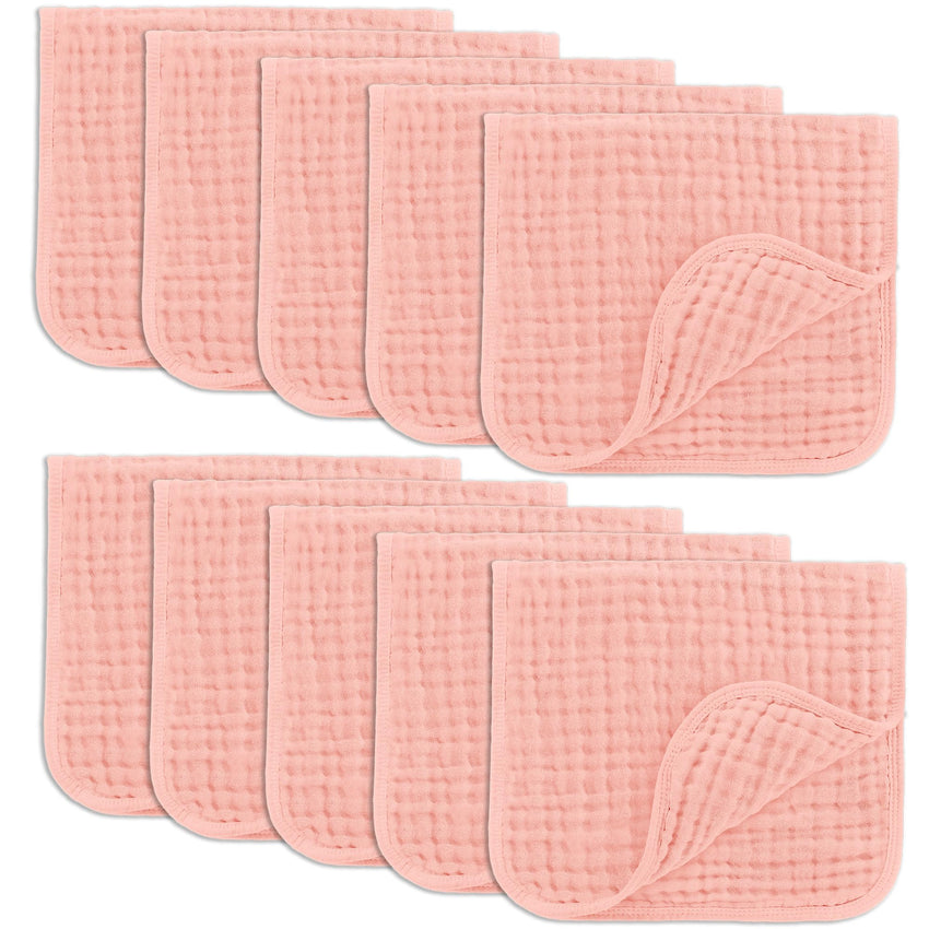 Comfy Cubs Muslin Burp Cloths 20" x 10", Pack of 10 - Large, 6 - Layer, Ultra Absorbent 100% Cotton for Baby Drool and Messes - Soft, Safe & Gentle Baby Burp Cloths for Boys & Girls - Multi - 7DAY'S