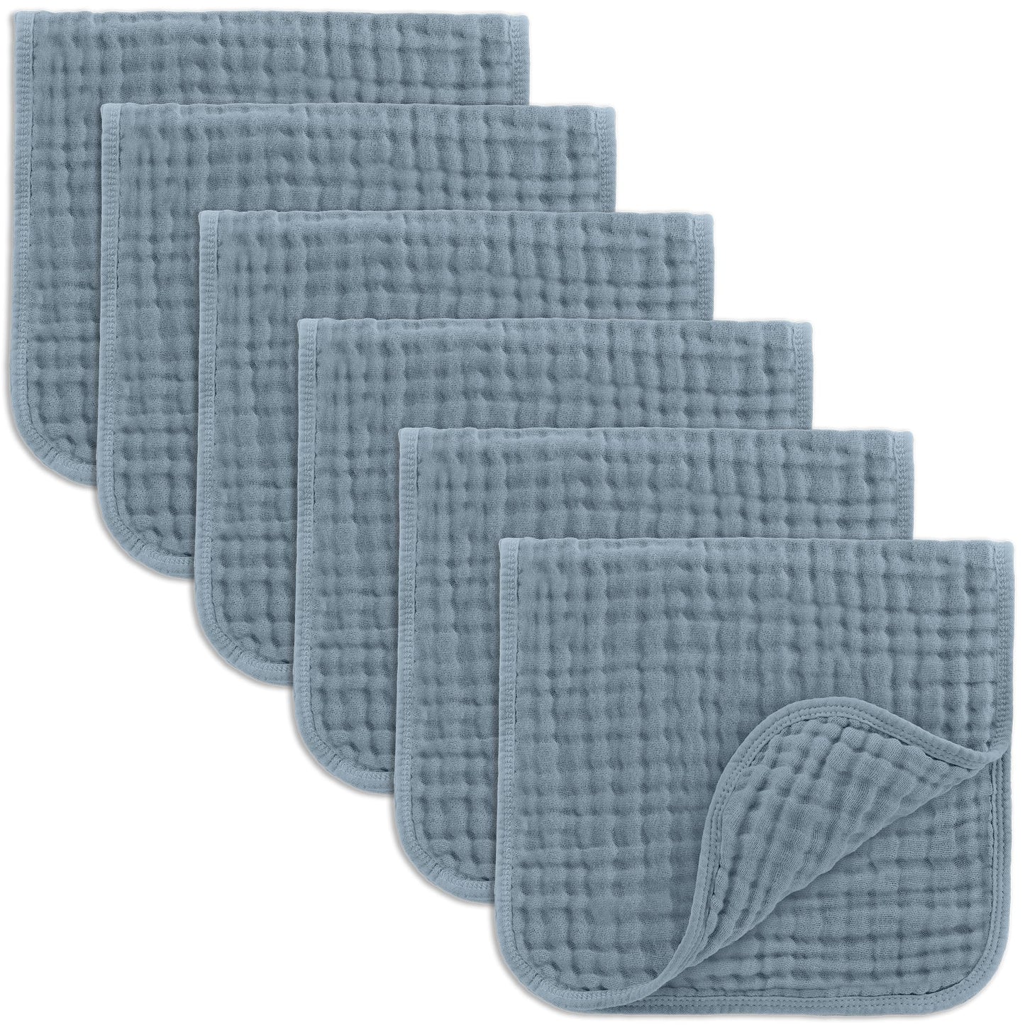 Comfy Cubs Muslin Burp Cloths 20" x 10", Pack of 10 - Large, 6 - Layer, Ultra Absorbent 100% Cotton for Baby Drool and Messes - Soft, Safe & Gentle Baby Burp Cloths for Boys & Girls - Multi - 7DAY'S