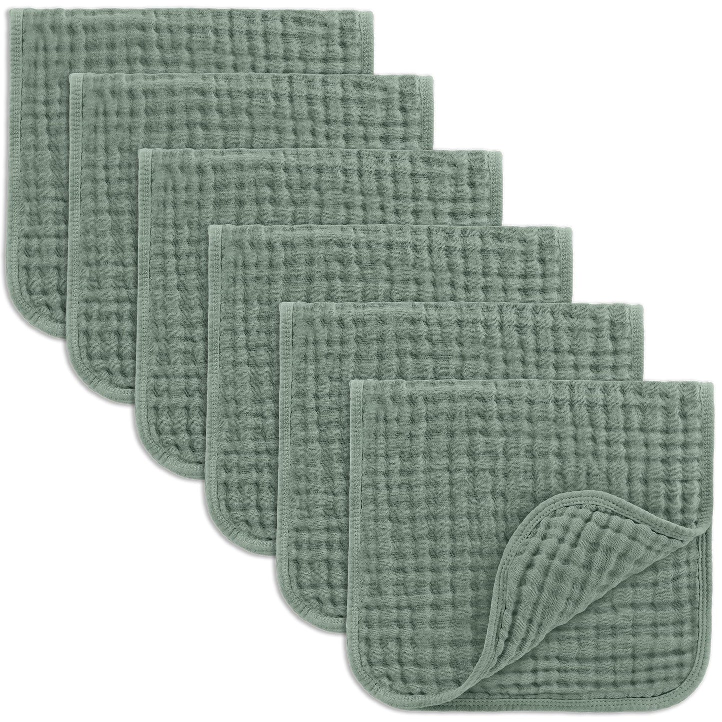 Comfy Cubs Muslin Burp Cloths 20" x 10", Pack of 10 - Large, 6 - Layer, Ultra Absorbent 100% Cotton for Baby Drool and Messes - Soft, Safe & Gentle Baby Burp Cloths for Boys & Girls - Multi - 7DAY'S