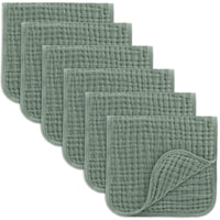 Comfy Cubs Muslin Burp Cloths 20" x 10", Pack of 10 - Large, 6 - Layer, Ultra Absorbent 100% Cotton for Baby Drool and Messes - Soft, Safe & Gentle Baby Burp Cloths for Boys & Girls - Multi - 7DAY'S