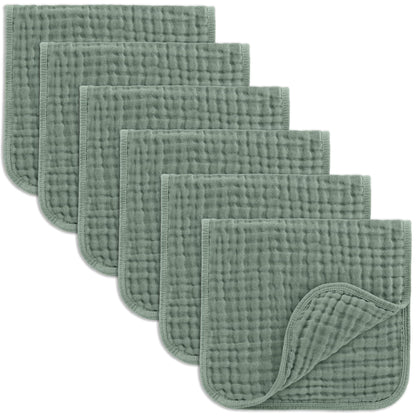 Comfy Cubs Muslin Burp Cloths 20" x 10", Pack of 10 - Large, 6 - Layer, Ultra Absorbent 100% Cotton for Baby Drool and Messes - Soft, Safe & Gentle Baby Burp Cloths for Boys & Girls - Multi - 7DAY'S