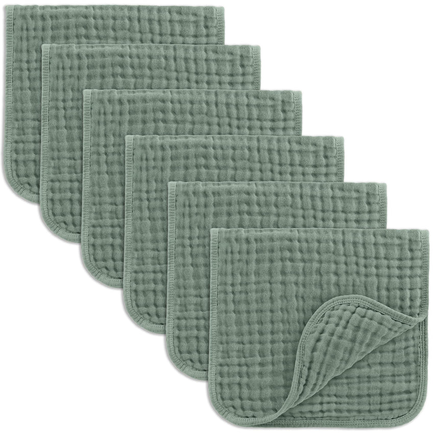 Comfy Cubs Muslin Burp Cloths 20" x 10", Pack of 10 - Large, 6 - Layer, Ultra Absorbent 100% Cotton for Baby Drool and Messes - Soft, Safe & Gentle Baby Burp Cloths for Boys & Girls - Multi - 7DAY'S