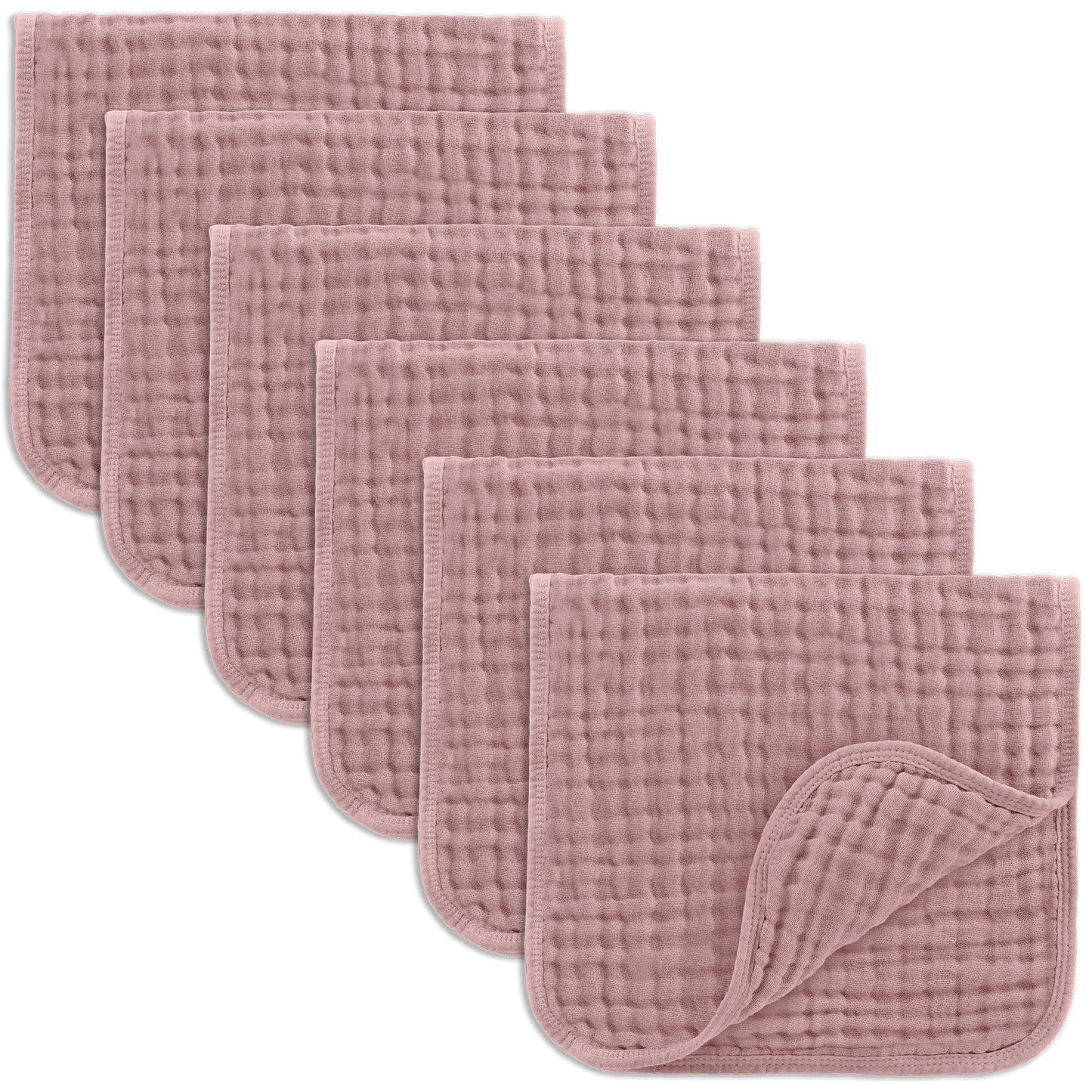 Comfy Cubs Muslin Burp Cloths 20" x 10", Pack of 10 - Large, 6 - Layer, Ultra Absorbent 100% Cotton for Baby Drool and Messes - Soft, Safe & Gentle Baby Burp Cloths for Boys & Girls - Multi - 7DAY'S