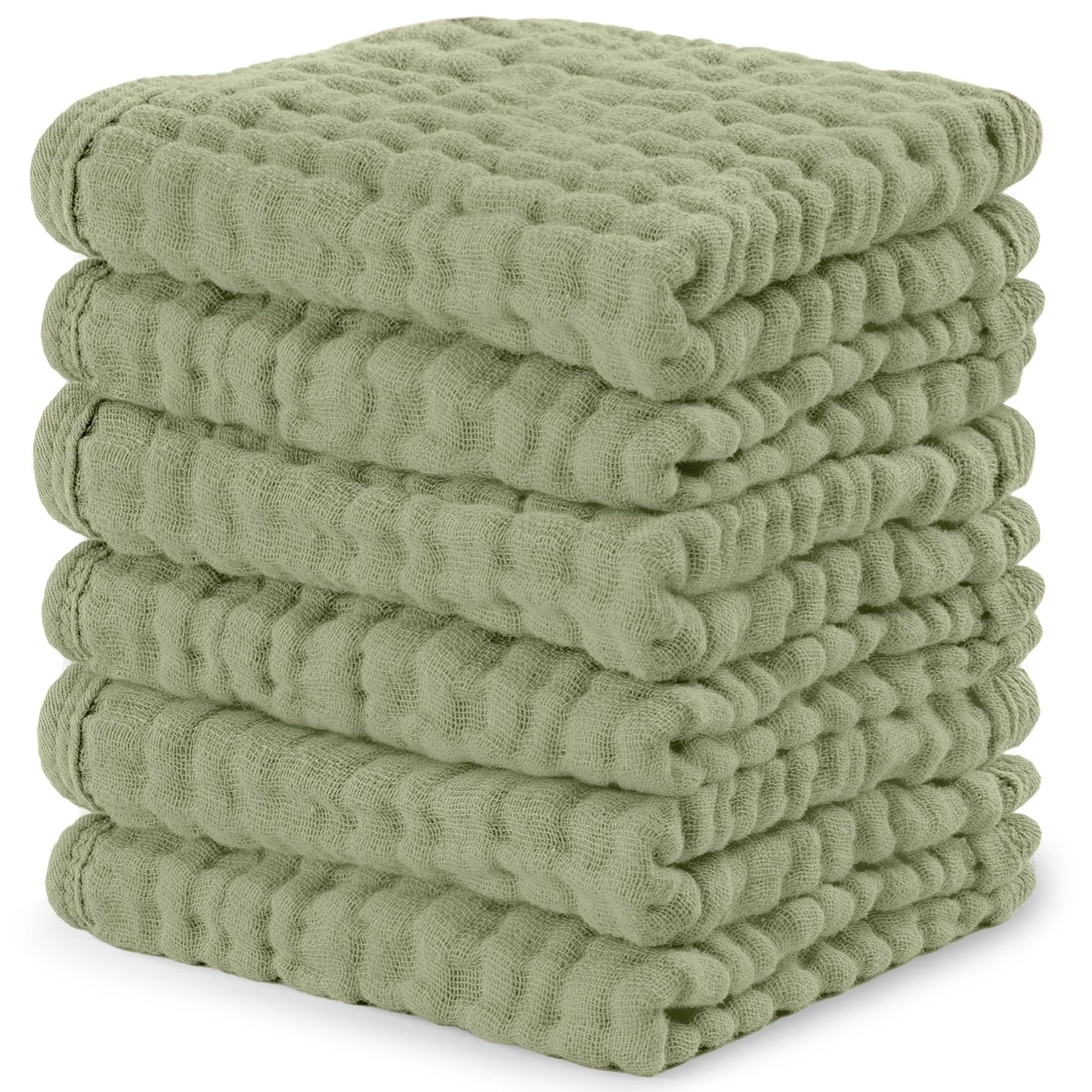Comfy Cubs Muslin Burp Cloths 20" x 10", Pack of 10 - Large, 6 - Layer, Ultra Absorbent 100% Cotton for Baby Drool and Messes - Soft, Safe & Gentle Baby Burp Cloths for Boys & Girls - Multi - 7DAY'S