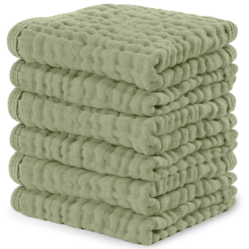 Comfy Cubs Muslin Burp Cloths 20" x 10", Pack of 10 - Large, 6 - Layer, Ultra Absorbent 100% Cotton for Baby Drool and Messes - Soft, Safe & Gentle Baby Burp Cloths for Boys & Girls - Multi - 7DAY'S