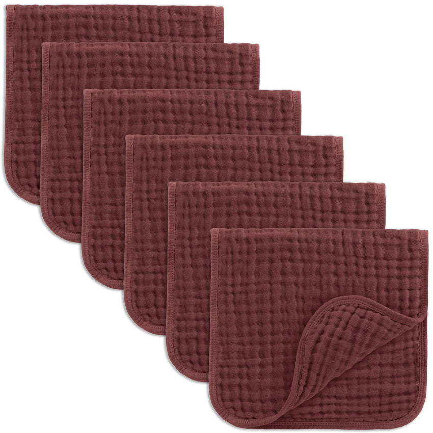 Comfy Cubs Muslin Burp Cloths 20" x 10", Pack of 10 - Large, 6 - Layer, Ultra Absorbent 100% Cotton for Baby Drool and Messes - Soft, Safe & Gentle Baby Burp Cloths for Boys & Girls - Multi - 7DAY'S
