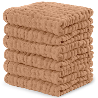 Comfy Cubs Muslin Burp Cloths 20" x 10", Pack of 10 - Large, 6 - Layer, Ultra Absorbent 100% Cotton for Baby Drool and Messes - Soft, Safe & Gentle Baby Burp Cloths for Boys & Girls - Multi - 7DAY'S