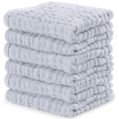 Comfy Cubs Muslin Burp Cloths 20" x 10", Pack of 10 - Large, 6 - Layer, Ultra Absorbent 100% Cotton for Baby Drool and Messes - Soft, Safe & Gentle Baby Burp Cloths for Boys & Girls - Multi - 7DAY'S