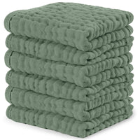 Comfy Cubs Muslin Burp Cloths 20" x 10", Pack of 10 - Large, 6 - Layer, Ultra Absorbent 100% Cotton for Baby Drool and Messes - Soft, Safe & Gentle Baby Burp Cloths for Boys & Girls - Multi - 7DAY'S