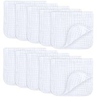 Comfy Cubs Muslin Burp Cloths 20" x 10", Pack of 10 - Large, 6 - Layer, Ultra Absorbent 100% Cotton for Baby Drool and Messes - Soft, Safe & Gentle Baby Burp Cloths for Boys & Girls - Multi - 7DAY'S