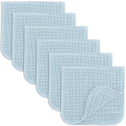 Comfy Cubs Muslin Burp Cloths 20" x 10", Pack of 10 - Large, 6 - Layer, Ultra Absorbent 100% Cotton for Baby Drool and Messes - Soft, Safe & Gentle Baby Burp Cloths for Boys & Girls - Multi - 7DAY'S