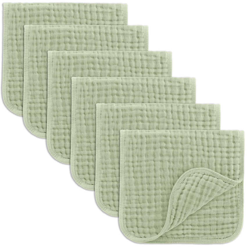Comfy Cubs Muslin Burp Cloths 20" x 10", Pack of 10 - Large, 6 - Layer, Ultra Absorbent 100% Cotton for Baby Drool and Messes - Soft, Safe & Gentle Baby Burp Cloths for Boys & Girls - Multi - 7DAY'S
