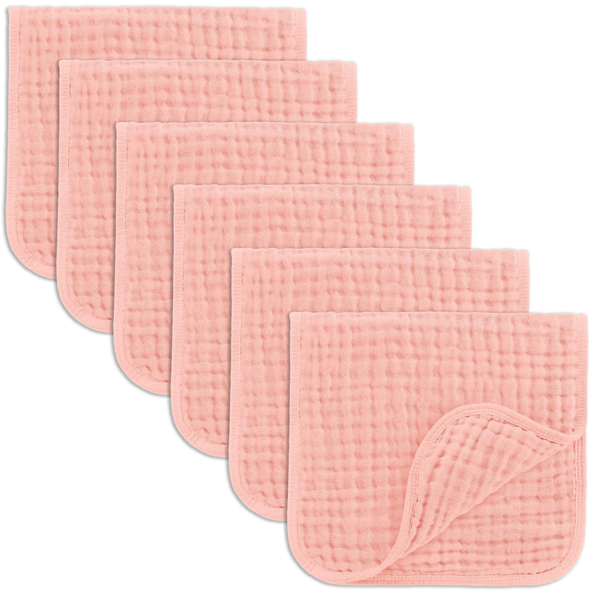 Comfy Cubs Muslin Burp Cloths 20" x 10", Pack of 10 - Large, 6 - Layer, Ultra Absorbent 100% Cotton for Baby Drool and Messes - Soft, Safe & Gentle Baby Burp Cloths for Boys & Girls - Multi - 7DAY'S