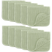Comfy Cubs Muslin Burp Cloths 20" x 10", Pack of 10 - Large, 6 - Layer, Ultra Absorbent 100% Cotton for Baby Drool and Messes - Soft, Safe & Gentle Baby Burp Cloths for Boys & Girls - Multi - 7DAY'S