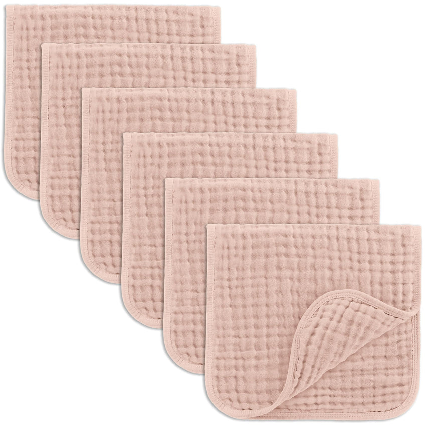 Comfy Cubs Muslin Burp Cloths 20" x 10", Pack of 10 - Large, 6 - Layer, Ultra Absorbent 100% Cotton for Baby Drool and Messes - Soft, Safe & Gentle Baby Burp Cloths for Boys & Girls - Multi - 7DAY'S