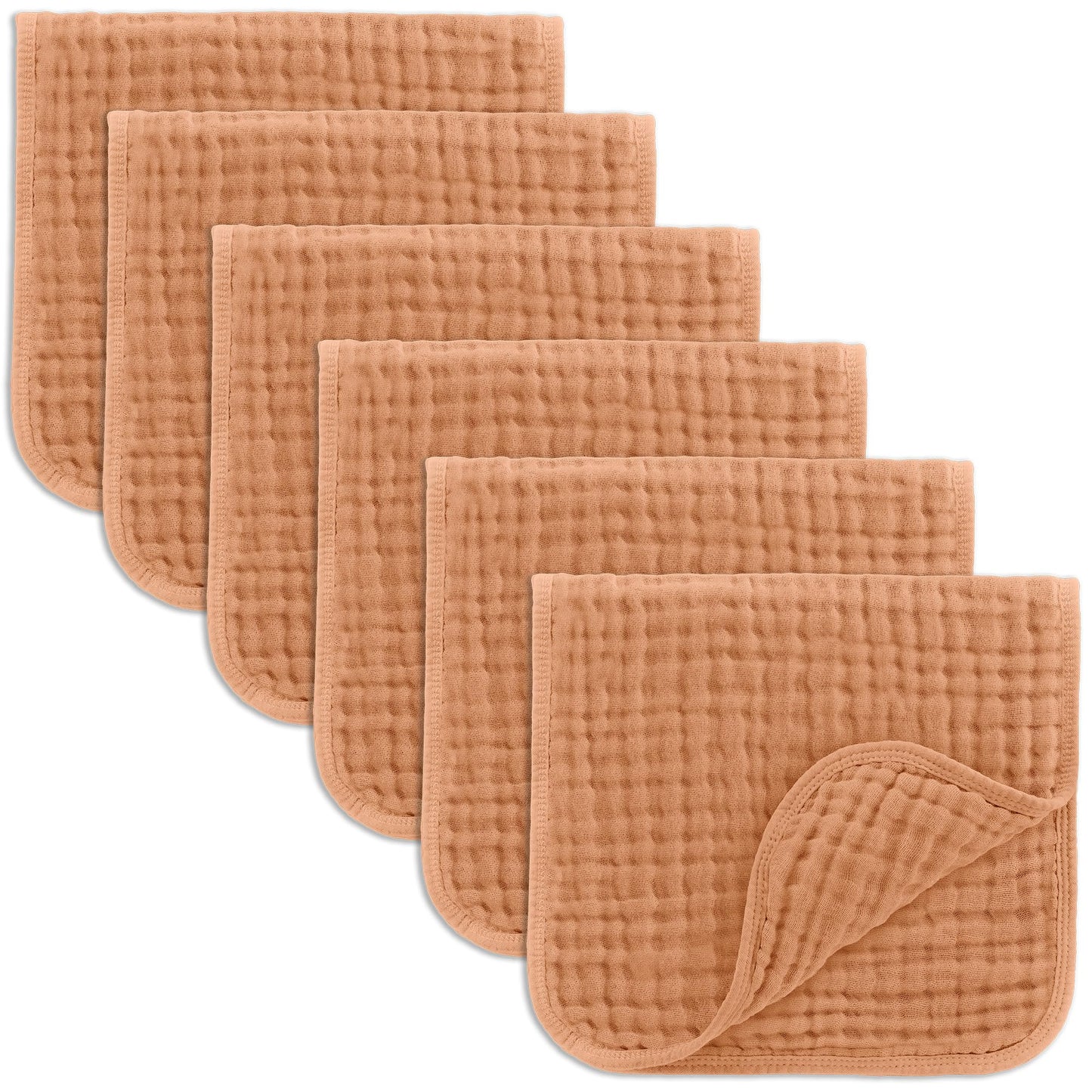 Comfy Cubs Muslin Burp Cloths 20" x 10", Pack of 10 - Large, 6 - Layer, Ultra Absorbent 100% Cotton for Baby Drool and Messes - Soft, Safe & Gentle Baby Burp Cloths for Boys & Girls - Multi - 7DAY'S