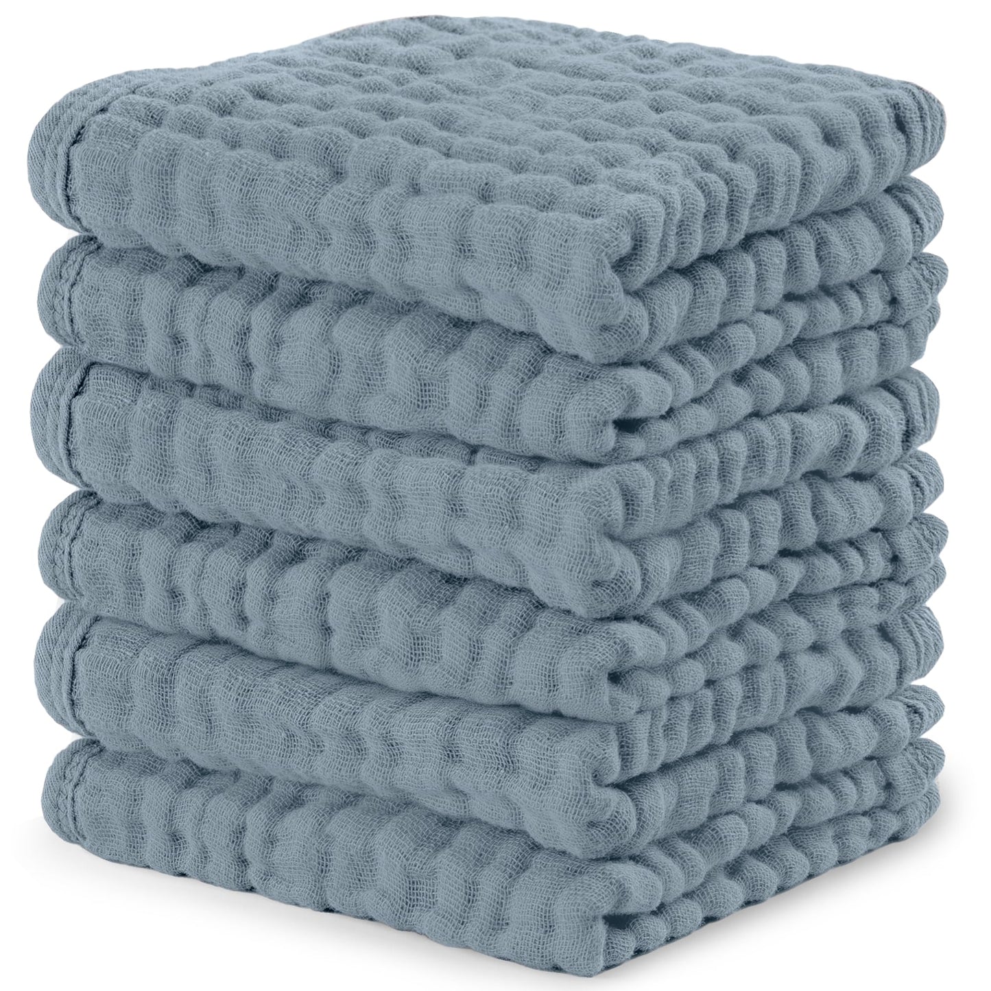 Comfy Cubs Muslin Burp Cloths 20" x 10", Pack of 10 - Large, 6 - Layer, Ultra Absorbent 100% Cotton for Baby Drool and Messes - Soft, Safe & Gentle Baby Burp Cloths for Boys & Girls - Multi - 7DAY'S