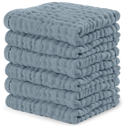 Comfy Cubs Muslin Burp Cloths 20" x 10", Pack of 10 - Large, 6 - Layer, Ultra Absorbent 100% Cotton for Baby Drool and Messes - Soft, Safe & Gentle Baby Burp Cloths for Boys & Girls - Multi - 7DAY'S