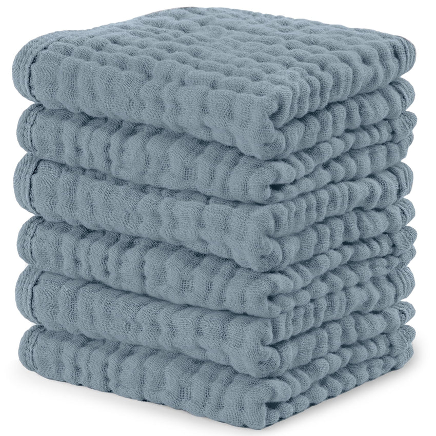 Comfy Cubs Muslin Burp Cloths 20" x 10", Pack of 10 - Large, 6 - Layer, Ultra Absorbent 100% Cotton for Baby Drool and Messes - Soft, Safe & Gentle Baby Burp Cloths for Boys & Girls - Multi - 7DAY'S