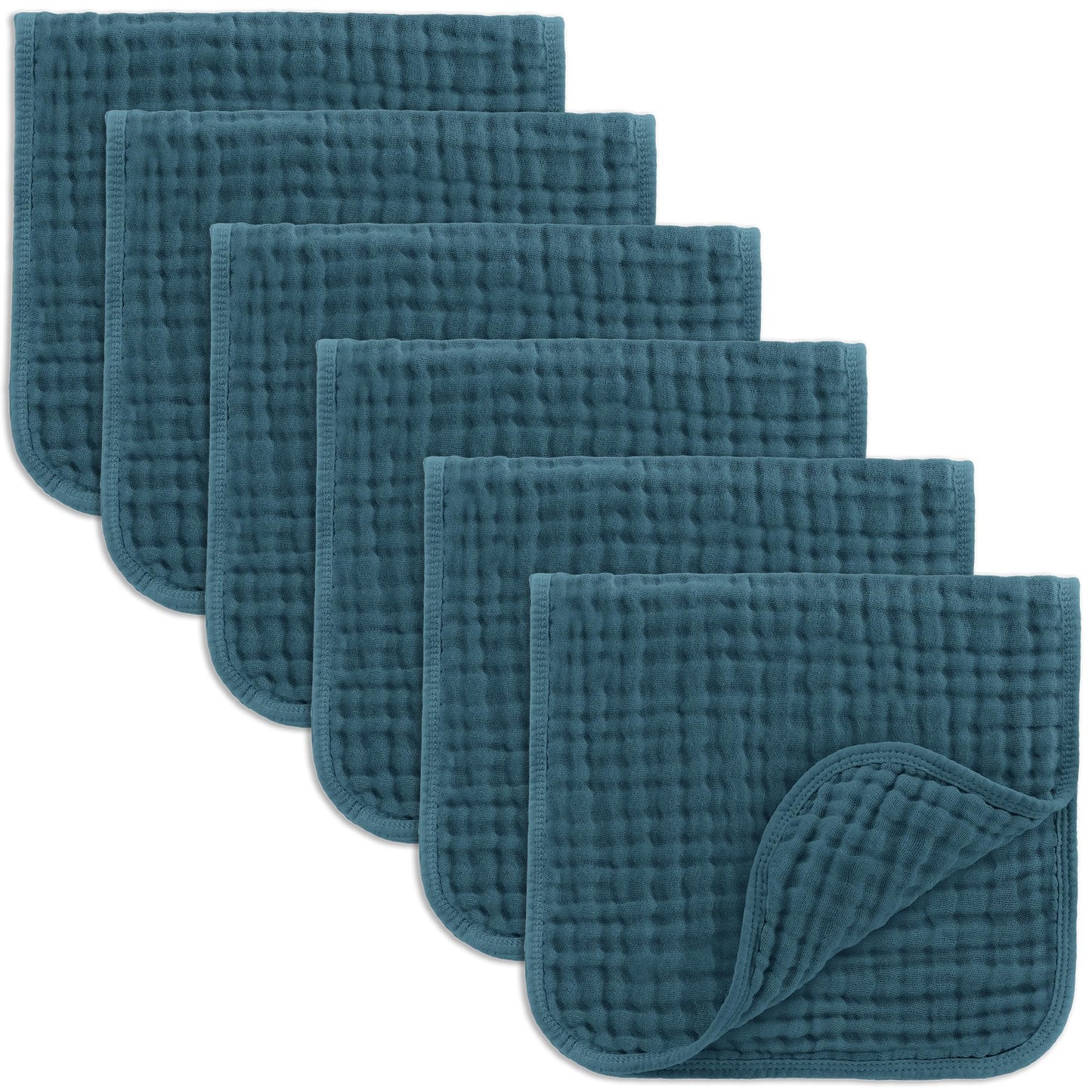 Comfy Cubs Muslin Burp Cloths 20" x 10", Pack of 10 - Large, 6 - Layer, Ultra Absorbent 100% Cotton for Baby Drool and Messes - Soft, Safe & Gentle Baby Burp Cloths for Boys & Girls - Multi - 7DAY'S
