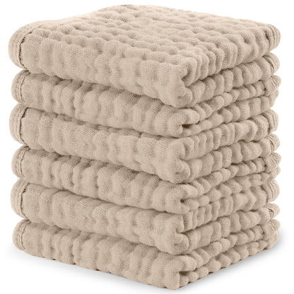 Comfy Cubs Muslin Burp Cloths 20" x 10", Pack of 10 - Large, 6 - Layer, Ultra Absorbent 100% Cotton for Baby Drool and Messes - Soft, Safe & Gentle Baby Burp Cloths for Boys & Girls - Multi - 7DAY'S