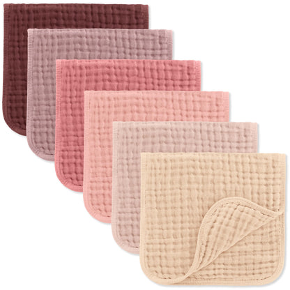 Comfy Cubs Muslin Burp Cloths 20" x 10", Pack of 10 - Large, 6 - Layer, Ultra Absorbent 100% Cotton for Baby Drool and Messes - Soft, Safe & Gentle Baby Burp Cloths for Boys & Girls - Multi - 7DAY'S