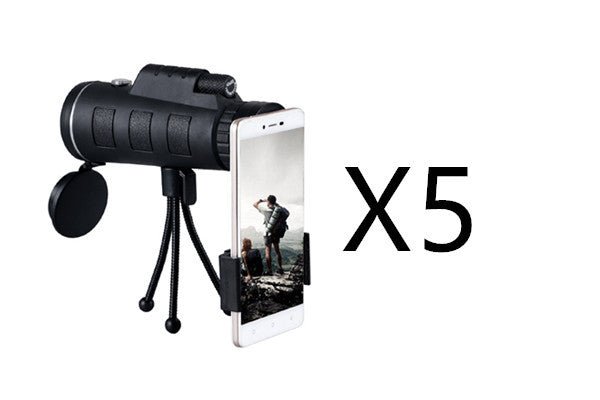 Compatible with Apple, Monocular Telescope Zoom Scope with Compass Phone Clip Tripod - 7DAY'S