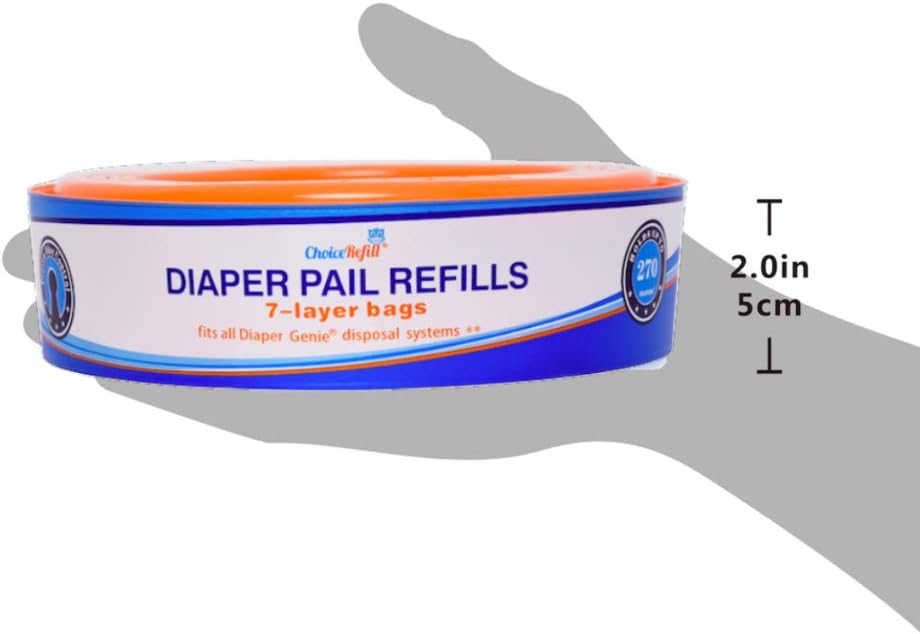 Compatible with Diaper Genie Pails, 4 - Pack, 1300count - 7DAY'S