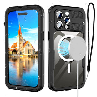 Compatible with iPhone 14 Pro Waterproof Case - Full Body Protective Shockproof Dustproof IP68 Certified Waterproof Phone Case Compatible with iPhone 14 Pro with Lanyard Black